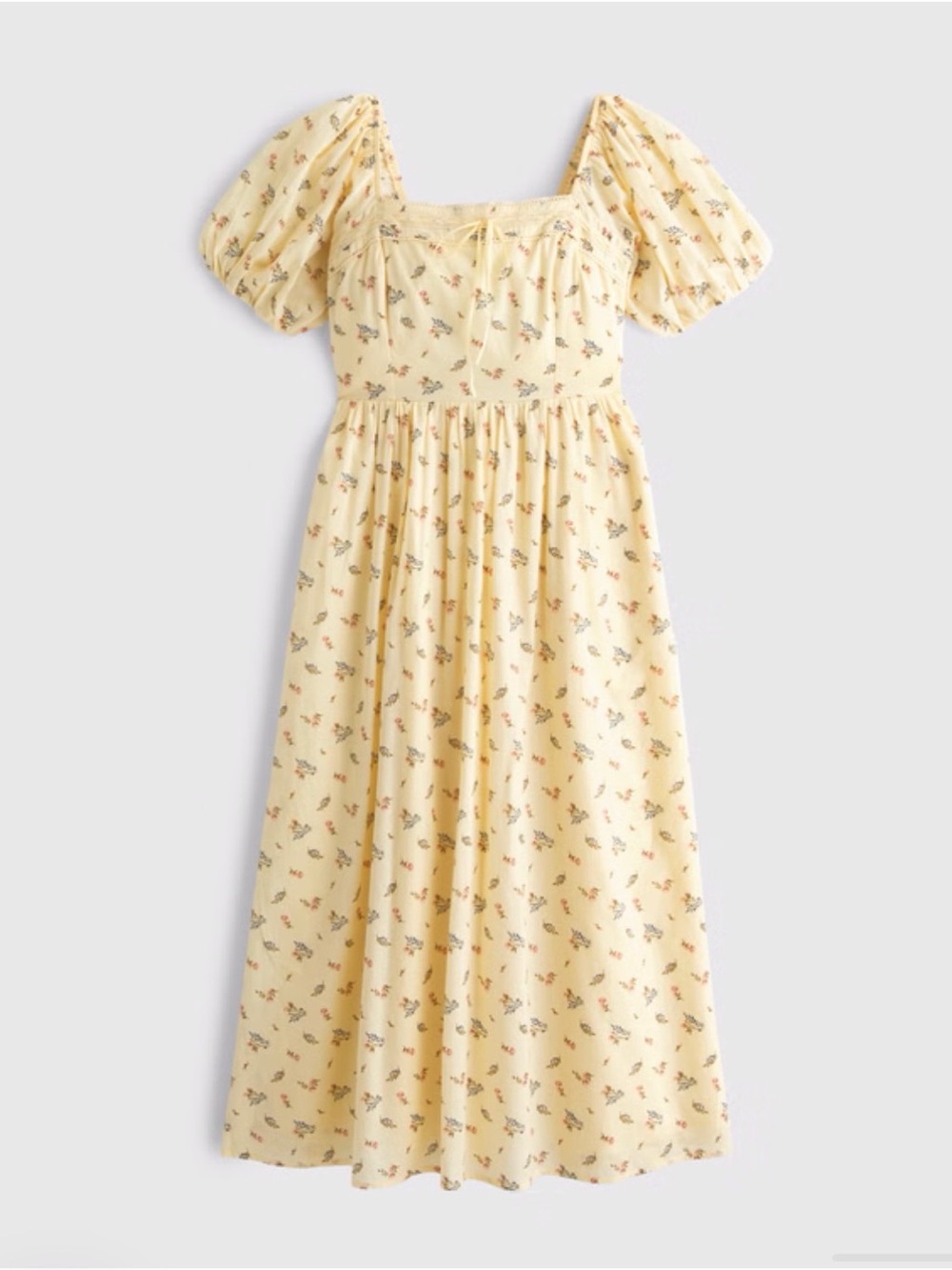 Abercrombie & Fitch Yellow Floral Midi Dress
